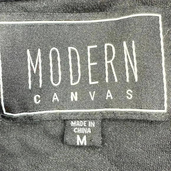 Modern Canvas  Black Quilted Collared Buttons Pullover Jacket Medium - Picture 3 of 4